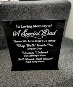 Freestanding plaque black acrylic